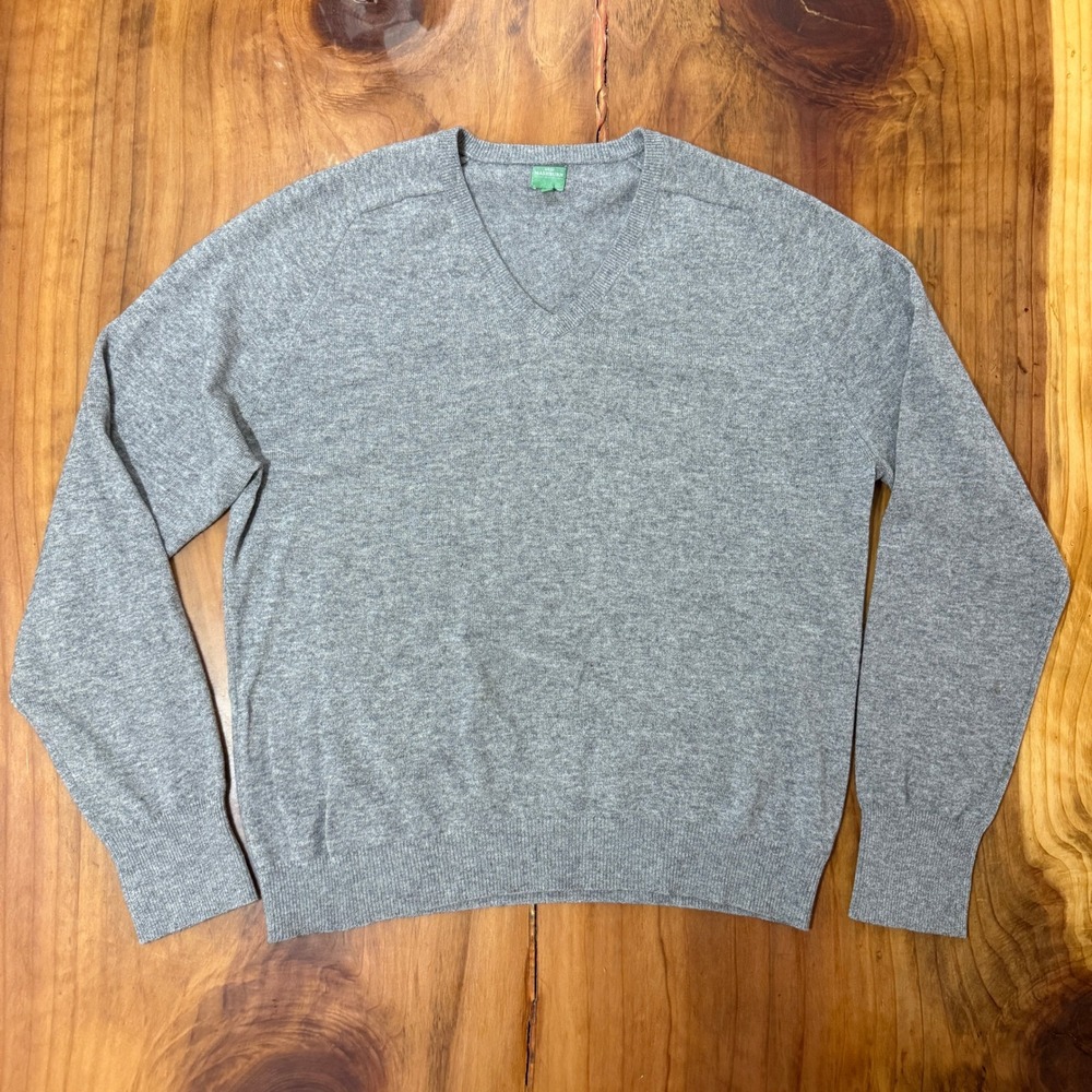 Sid Mashburn Men's Sweater L Pullover V neck Cashmere Knit Career Casual P10